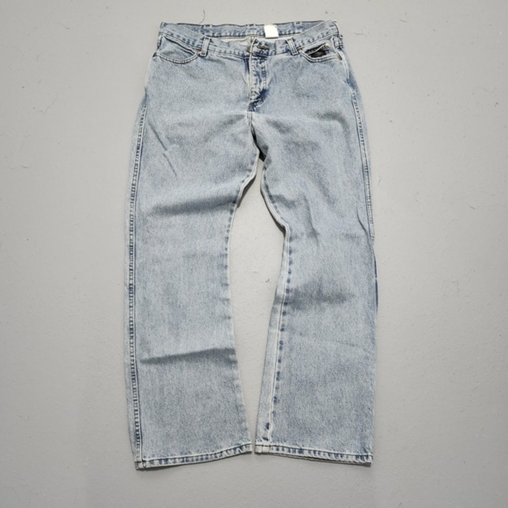 Vintage Harley Davidson Light Blue‎ Wash Boot Cut Denim Jeans Size 14Regular